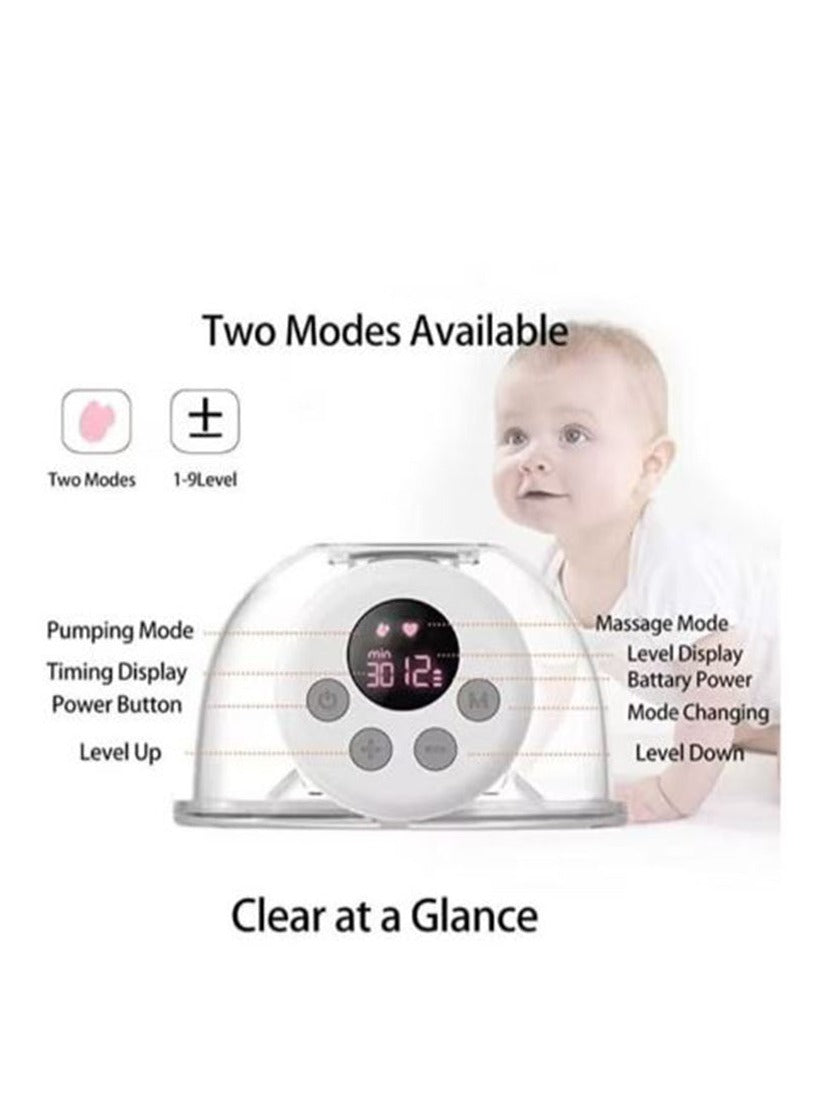 Wearable Breast Pump, Hands Free Breast Pump, Low Noise & Painless, 2 Modes & 9 Levels Electric Breast Pump Portable.