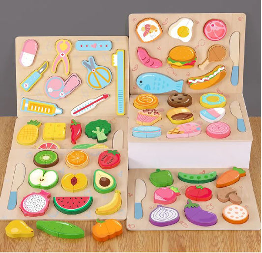 Wooden Simulation Puzzle Pieces Cut Toys.( One item only, item not exhausted in images )