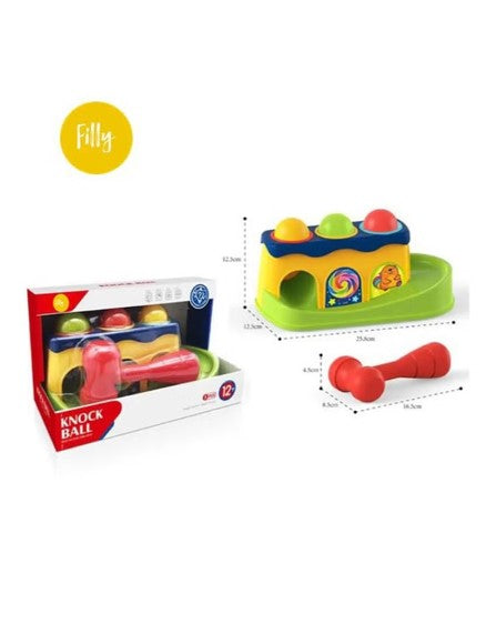 Kids Educational Colorful Knock Ball Piling Platform Plastic Hammer Baby Toys